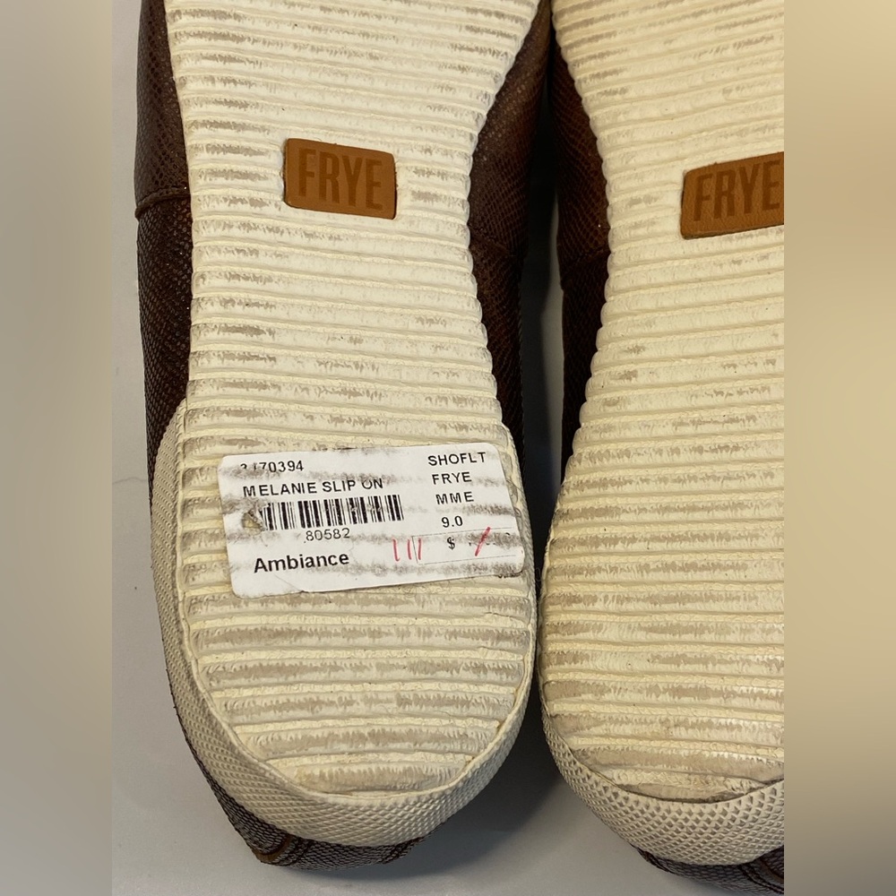 Frye Melanie Multi-Metallic Lizard Foil-Embossed Leather Slip-On Sneaker - Picture 10 of 13